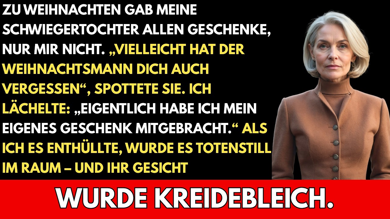 Meine Schwiegertochter hat mir an Heiligabend vor versammelter Familie gesagt: „Es sieht so aus, als läge hier nichts für dich. Vielleicht hat der Weihnachtsmann dich ja vergessen.“ Sie hatte mein...