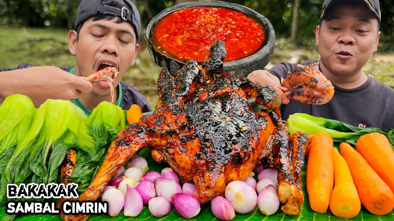 KACIDA NGEUNAH NA ! MUKBANG BAKAKAK AYAM KAMPUNG SAMBAL CIMRIN + BAWANG JAHAT + LALAPAN REBUSAN