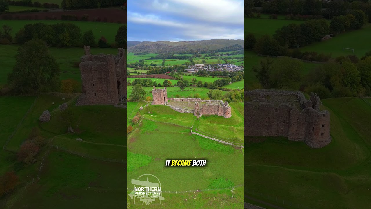 Вид с воздуха на замок Бро, одни из самых исторических и впечатляющих руин на Севере.