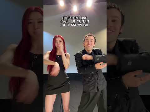 MAX and HUH YUNJIN of LE SSERAFIM do the STUPID IN LOVE dance #lesserafim #max #singer #music