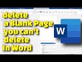 How to Delete a Blank Page You Can’t Remove in Microsoft Word | Quick &amp; Easy Solution