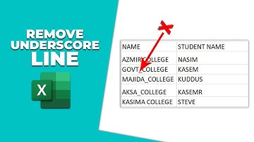 How to remove underscore line in excel