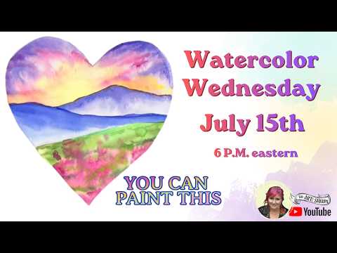 Simple Landscape Heart | Easy Beginner Watercolor