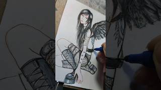 Angel Girl Drawing Speedpaint Cute Face Alt Fashion Character Stylization Illustration Marker Sketch