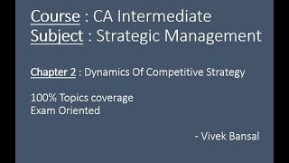Chapter 2 Dynamics Of Competitve Strategy (Strategic Management)
