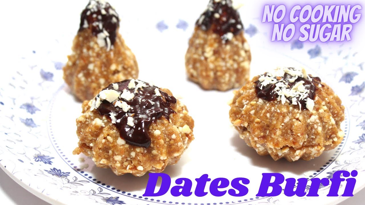 Dates burfi Dry fruit snack fireless cooking instant sweet