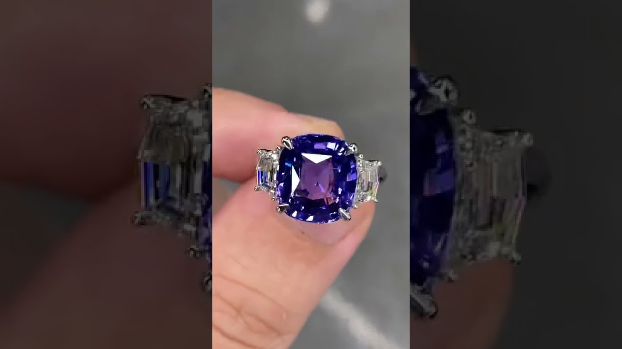 Flawless Unheated 9.2 Ctw Vivid Blue Purple Color Change Ceylon Sapphire DVVS Diamond Platinum Ring