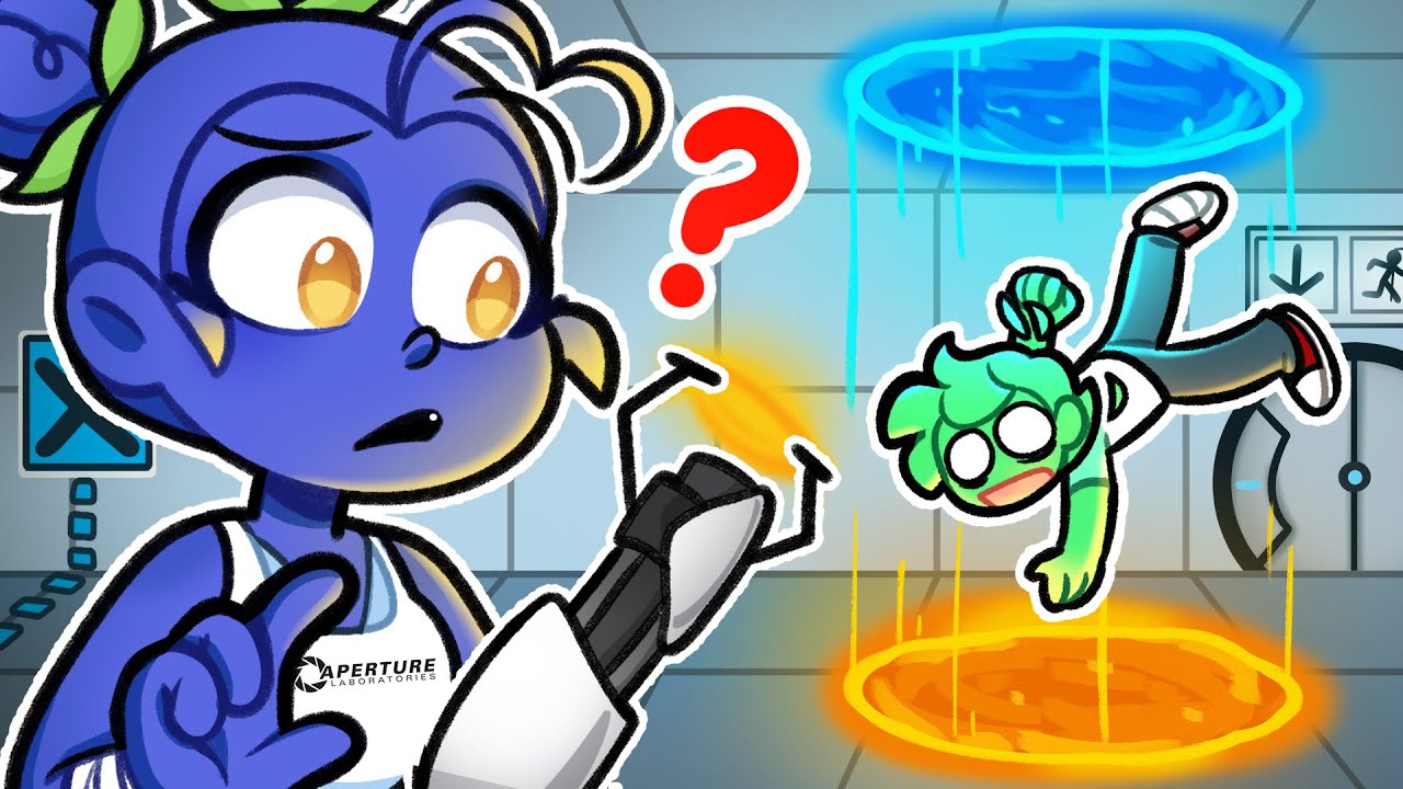 Tentando usar uma Portal Gun pela primeira vez...