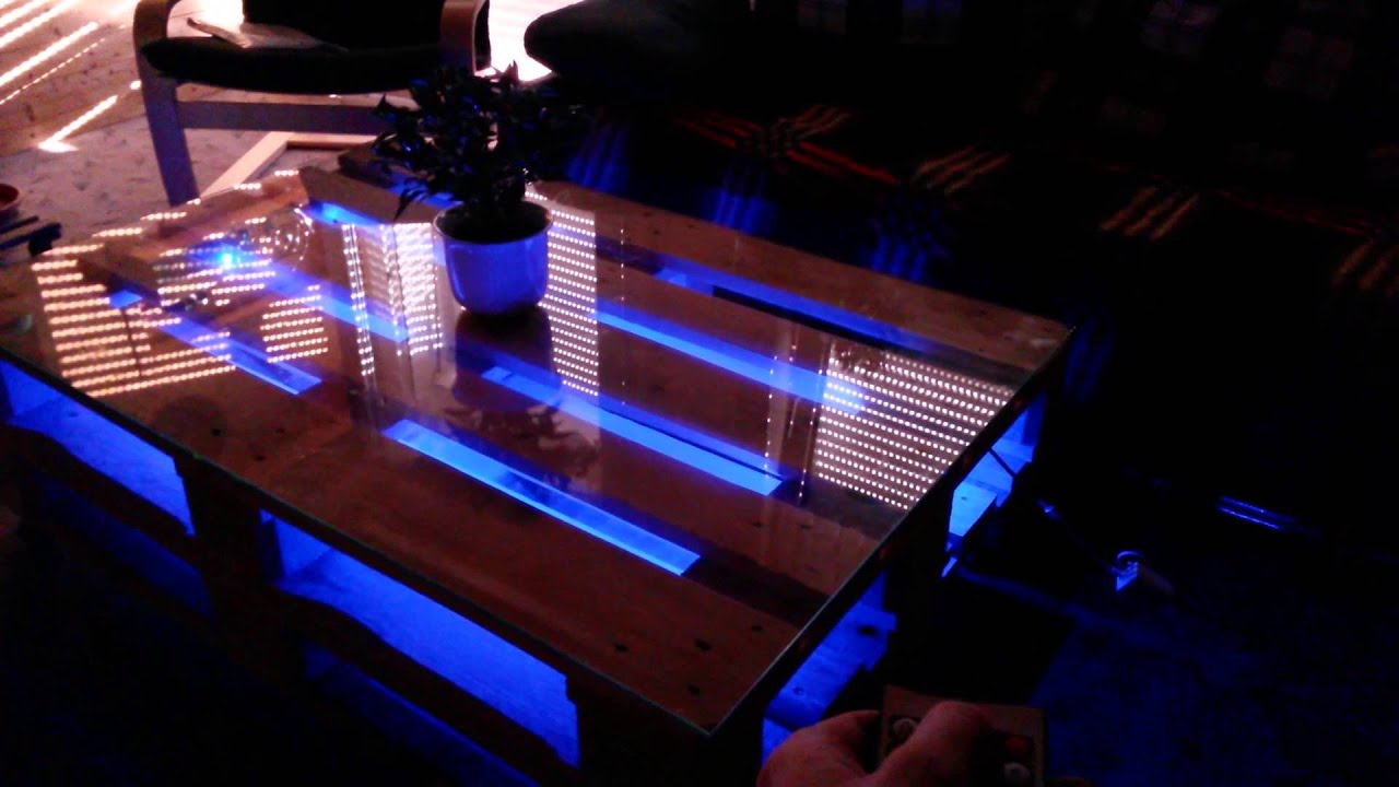 Diy europaletten tisch mit led beleuchtung youtube