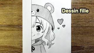 Comment dessiner une petite fille mignonne | Dessiner une fille en style anime étape par étape screenshot 4