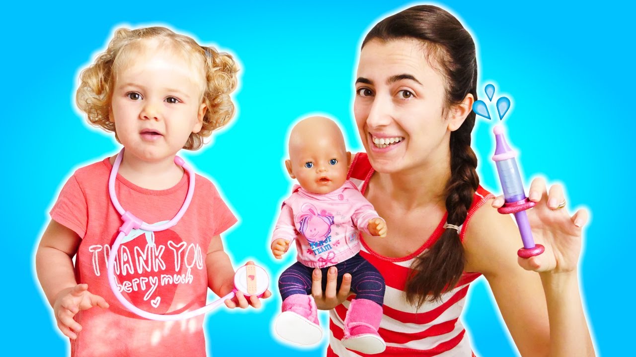 Kız oyunları. Sevcan ve Derin doktor oyunu oynuyorlar