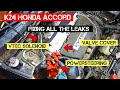 Fixing All the Oil Leaks / K24 Honda Accord / Vtec Solenoid Valve Cover & Powersteering