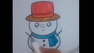 Snow man coloring coloring in snowman