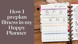How I preplan fitness in my Happy Planner