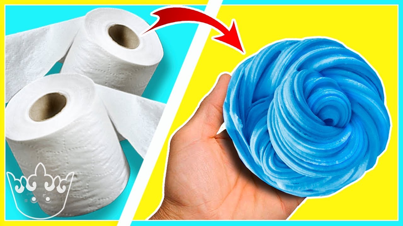 SLIME con PAPEL de BAÑO - 3 Estilos Diferentes - Sin Borax ni Liquido para  Lentillas - YouTube