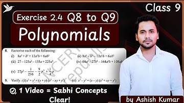 Class 9 Maths |  Ex 2.4 Q8 to Q9 | Chapter 2 Polynomials | Factorise | New NCERT Book #factorisation