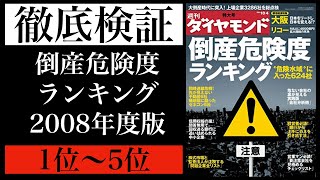倒産危険度ランキング 1位〜5位[2008年版]-週刊ダイヤモンド