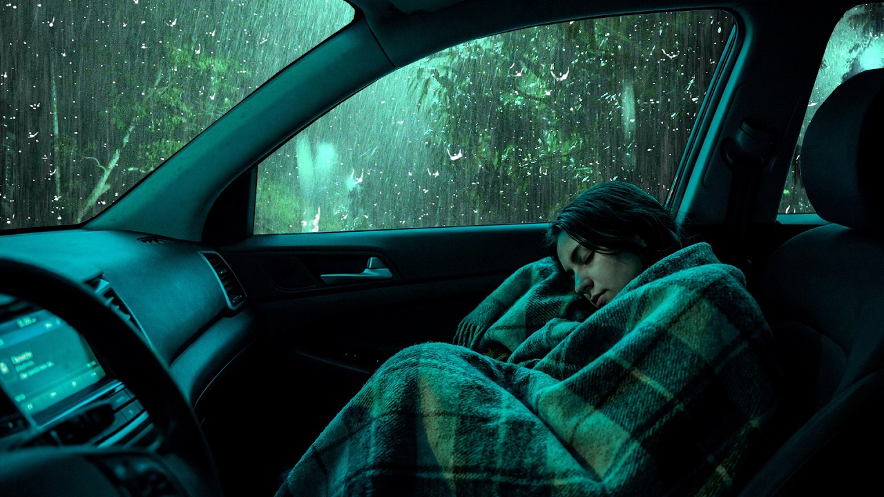 Soothing Rain & Thunder on Cozy Car 🌙 | Deep Sleep Therapy & White Noise