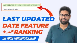 Add "Last Updated Date" Feature On Your WordPress Blog Post ➕ Grow Blog Rank On Google 😲