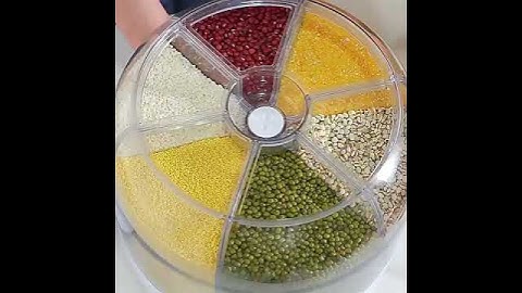 18 Pound Dry Food Dispenser with 6 Compartments – 360° Rotation Rice Container Grain Dispenser