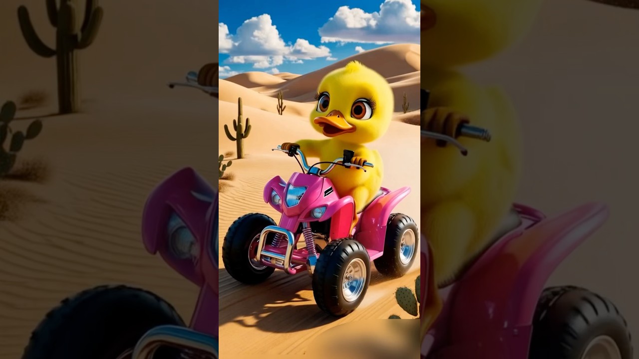 Baby Duck🐤rides ATV 