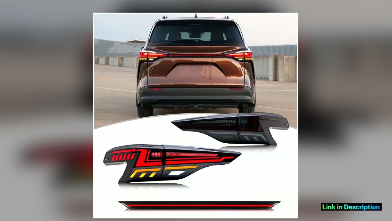 LED Tail Lights for Toyota Sienna 20202026 Sequential Turn Signal Black Rear Lamps Assembly With