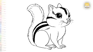 Chipmunk drawing | Outline drawing tutorial | How to draw A Chipmunk step by step | #artjanag