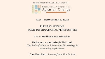 Plenary Session: Some International Perspectives (Day 1- November 6, 2025)