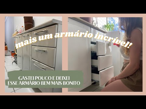 Peguei um armário de aço bem simples e com poucos retoques ele ficou incrível! Gisele Souza