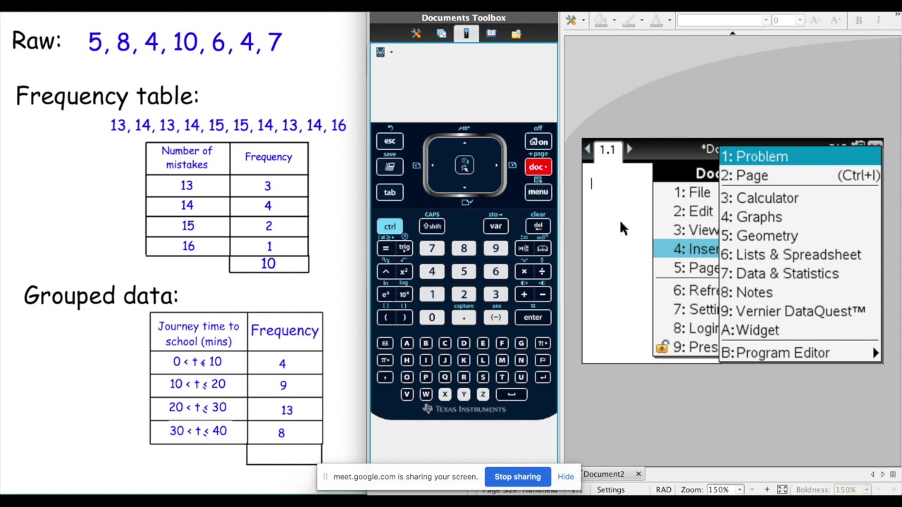 Using a GDC to find averages (and other statistics) - YouTube
