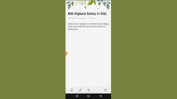 #shorts #Nth Highest salary in SQL # SQL interview question