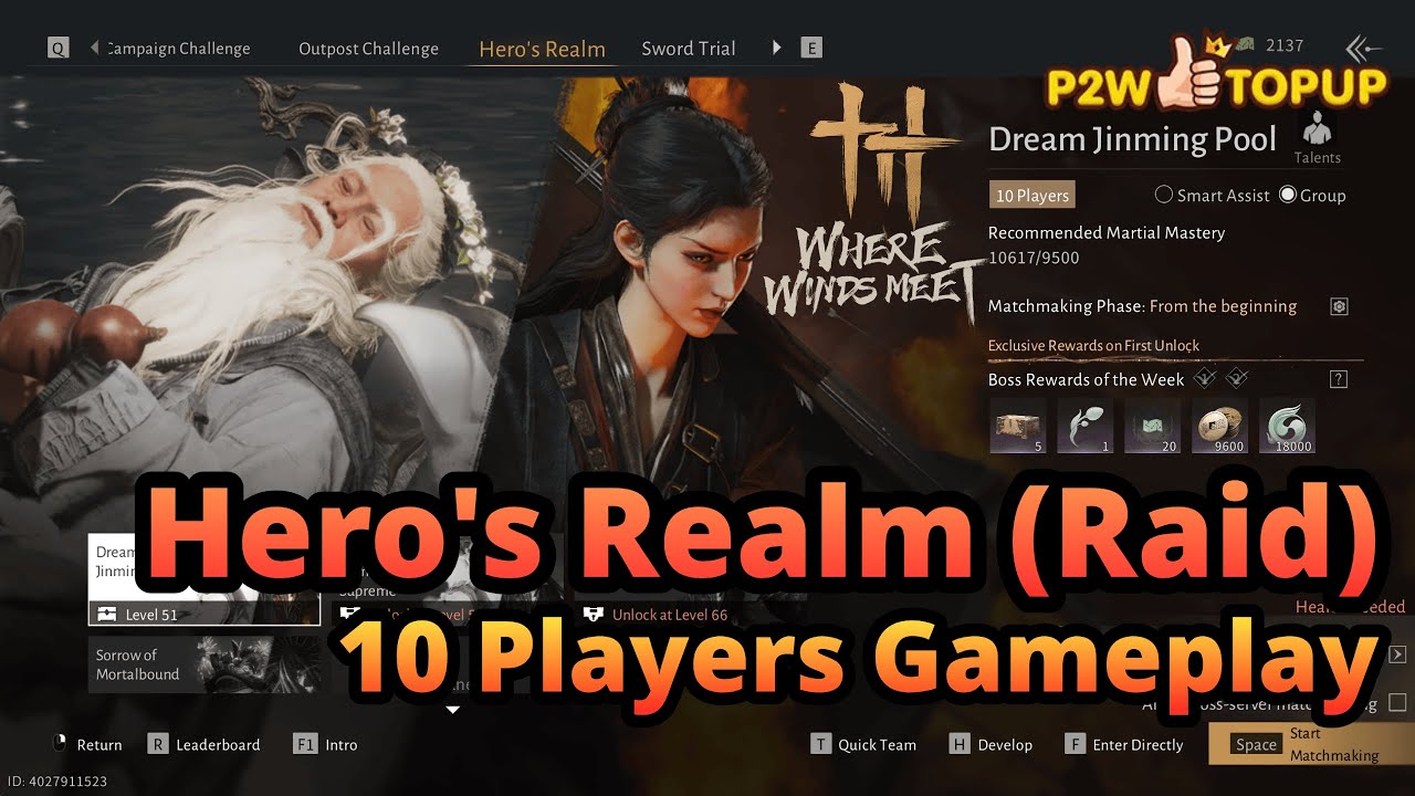 Where Winds Meet l Hero's Realm [ Inkwell Fan + Vernal Umbrella ] Dream Jinming Pool