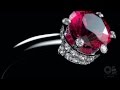 Diamond and pink sapphires set in 4k jewelry rendering