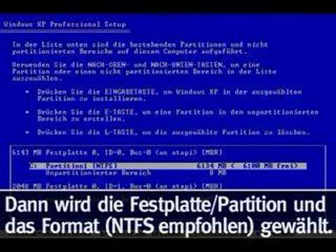 Windows xp formatieren