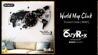 World Map Wall Clock (Large) Product Code (WM01)