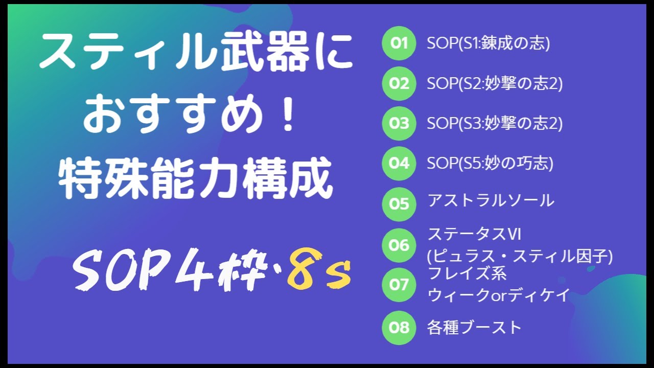 ピュラス スティルシリーズにおすすめなコスパ特殊能力構成の紹介 Pso2 Kanbatch Youtube