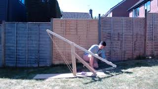 Water balloon trebuchet demonstration