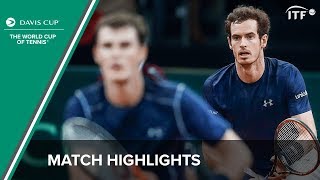 Murray/Murray (Great Britain) vs Darcis/Goffin (Belgium) | Davis Cup Highlights | ITF