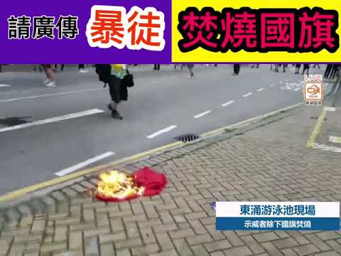 暴徒在東涌游泳池焚燒國旗