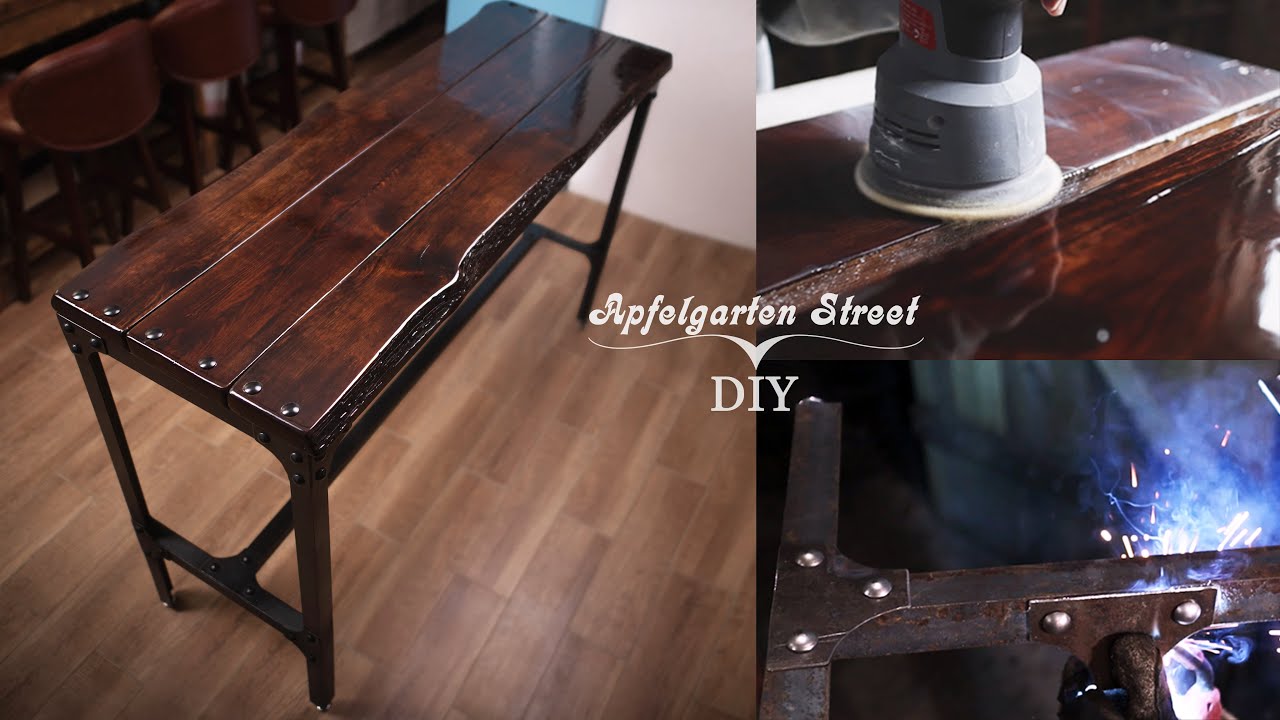 How to build a retro bar table from barn wood // Industrial style YouTube