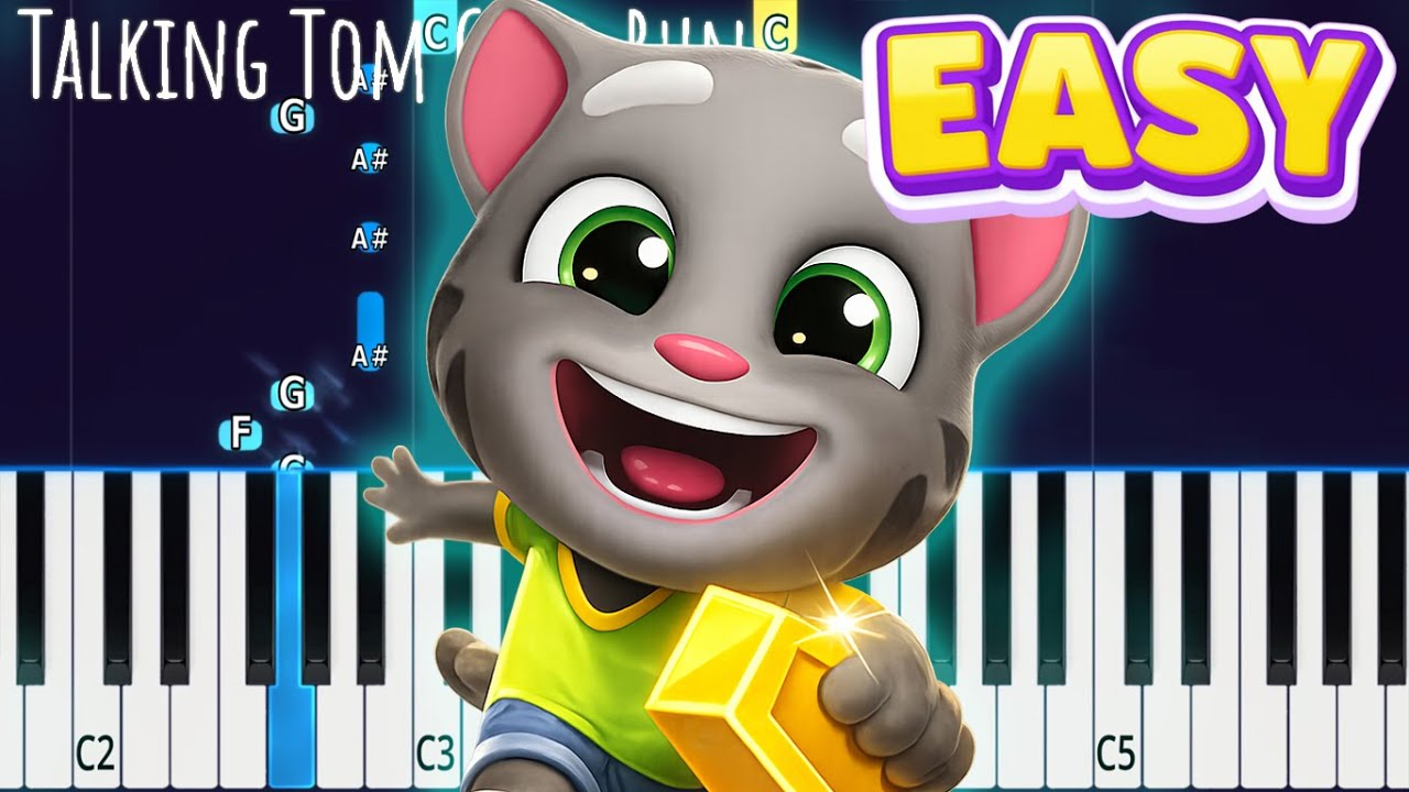 Talking Tom Gold Run Theme Song | Easy Piano Tutorial for Beginners