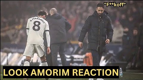 Ruben Amorim IGNORE'S Bruno Fernandes after his red card at Wolves 😬🟥