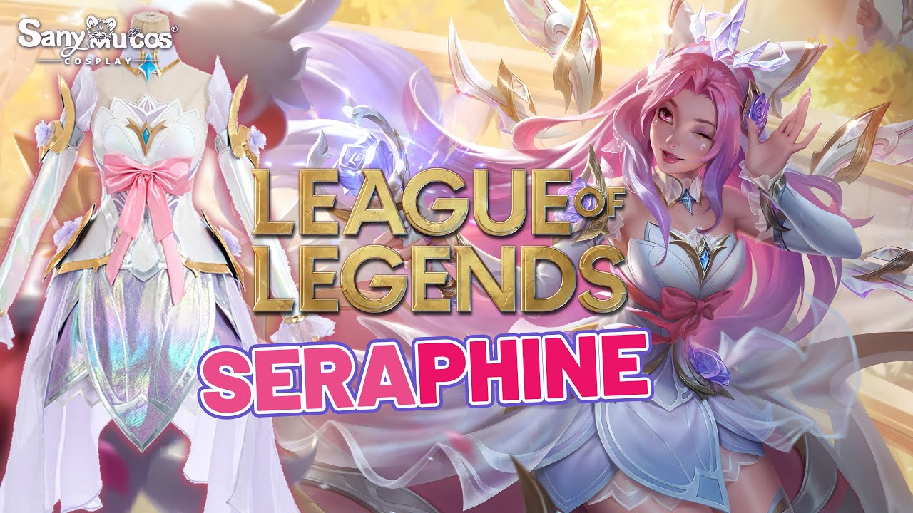 【SanyMuCos】League of Legends Crystal Rose Seraphine Cosplay Costume Plus Size Detail Show