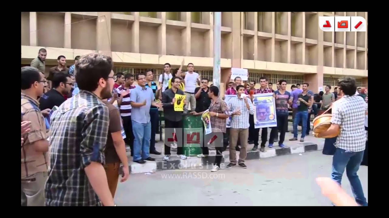 اول يوم دراسة | وقفة طلاب كلية الهندسة بالمنصورة ضد الانقلاب العسكرى