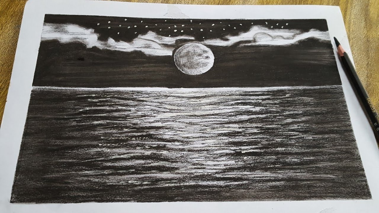 Vikas Kumar Art  Pencil drawing of full moon work from 2016  Facebook