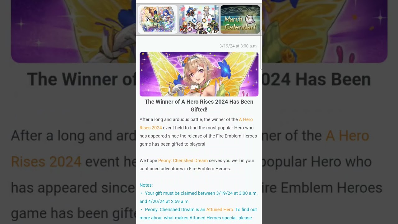 collecting the AHR 2024 winner hero (attuned Peony) 