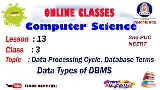 Famous Class 12 Computer | Data Processing Cycle, Database Terms, Data Types of DBMS | Mrs. Shahanaz Profile