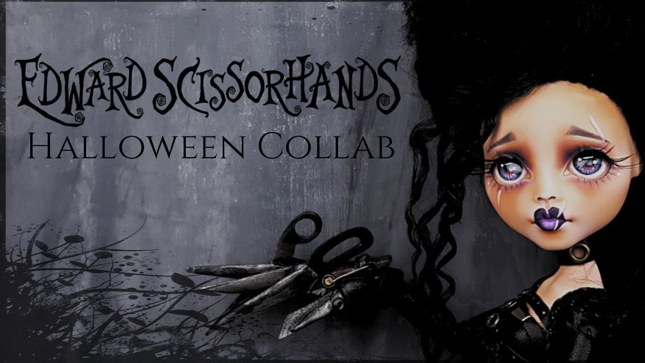 Stylized Female Edward Scissorhands Custom OOAK Doll Repaint