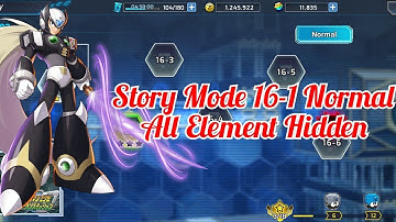 Story Mode 16-1 Normal Megaman X Dive (All Element Hidden) [Rockman X Dive]