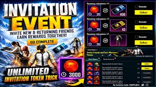 😍INVITATION EVENT EXPLAINED IN BGMI | HOW TO GET UNLIMITED INVITATION TOKENS | FREE MATERIAL & OU...